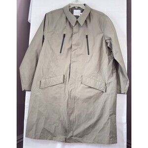 Topman ASOS mens Brown lined Zipper Button Lightweight Trench Coat XXL NwT